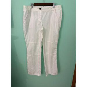 New York & Company Womens White Cotton Pants Size 14 With Pockets
